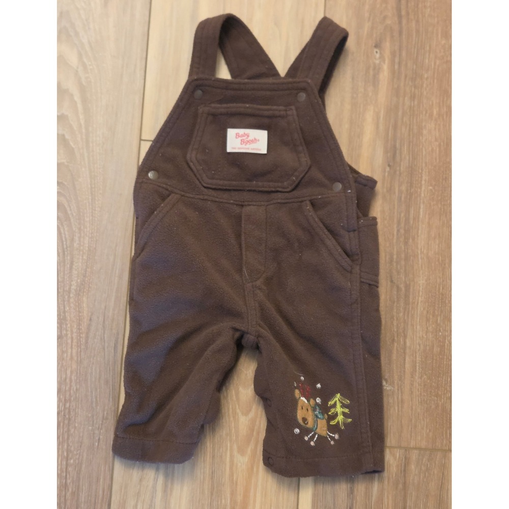 Baby B'gosh Christmas Fleece Overalls Baby Size 3 Months Brown